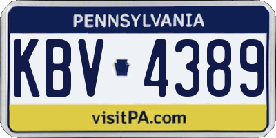 PA license plate KBV4389