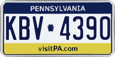 PA license plate KBV4390