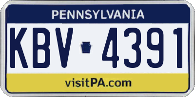 PA license plate KBV4391