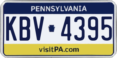 PA license plate KBV4395