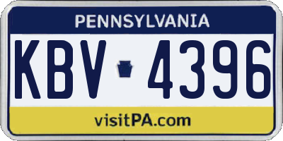 PA license plate KBV4396