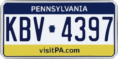 PA license plate KBV4397