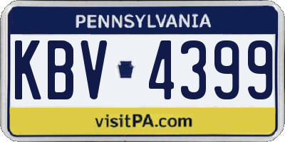 PA license plate KBV4399