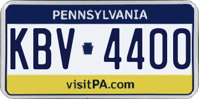 PA license plate KBV4400