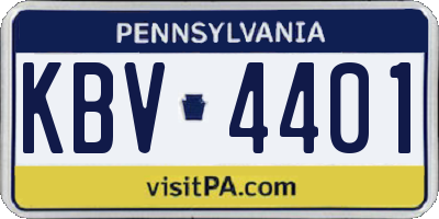 PA license plate KBV4401