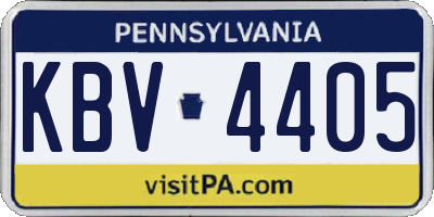 PA license plate KBV4405