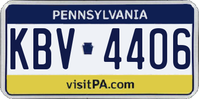 PA license plate KBV4406
