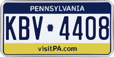 PA license plate KBV4408