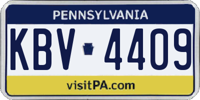 PA license plate KBV4409