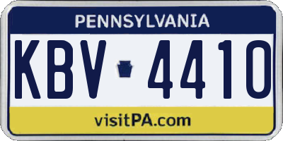 PA license plate KBV4410