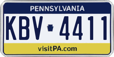 PA license plate KBV4411