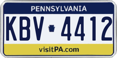 PA license plate KBV4412