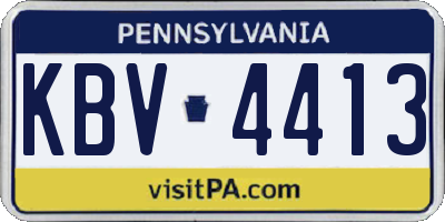 PA license plate KBV4413