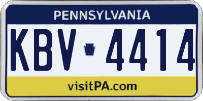 PA license plate KBV4414
