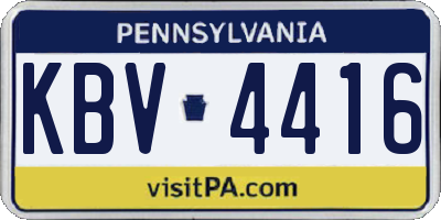 PA license plate KBV4416