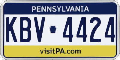 PA license plate KBV4424