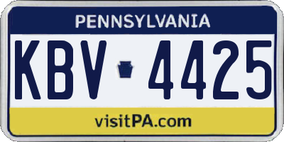 PA license plate KBV4425