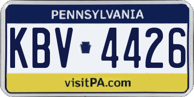 PA license plate KBV4426