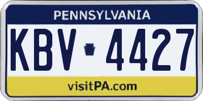 PA license plate KBV4427