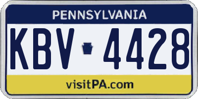 PA license plate KBV4428