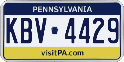 PA license plate KBV4429