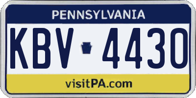 PA license plate KBV4430