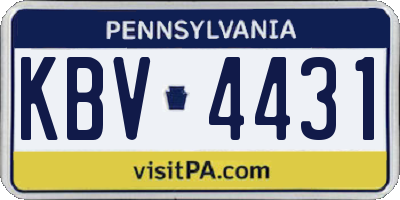 PA license plate KBV4431