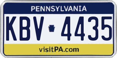 PA license plate KBV4435