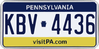PA license plate KBV4436