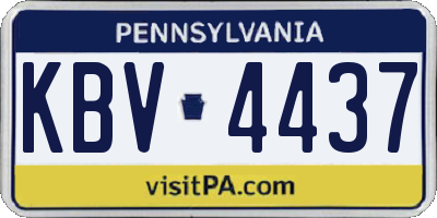 PA license plate KBV4437