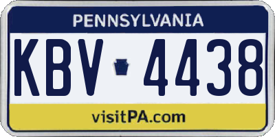 PA license plate KBV4438