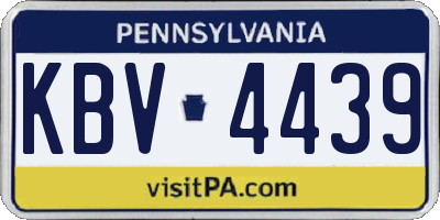 PA license plate KBV4439