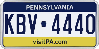 PA license plate KBV4440