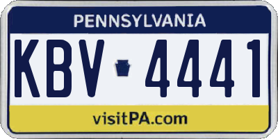 PA license plate KBV4441