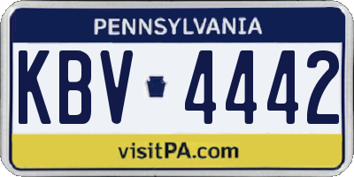 PA license plate KBV4442