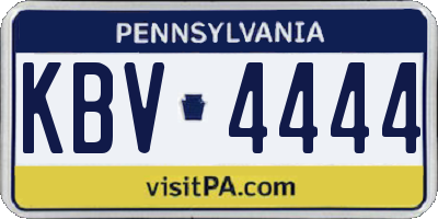 PA license plate KBV4444
