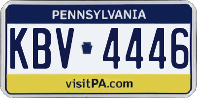 PA license plate KBV4446