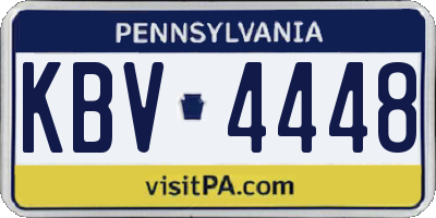 PA license plate KBV4448