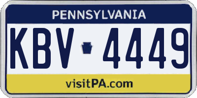 PA license plate KBV4449