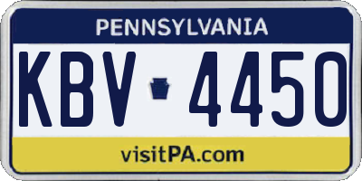 PA license plate KBV4450