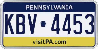 PA license plate KBV4453