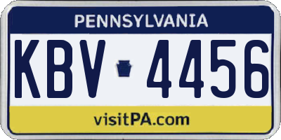 PA license plate KBV4456