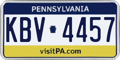 PA license plate KBV4457