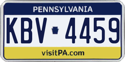 PA license plate KBV4459