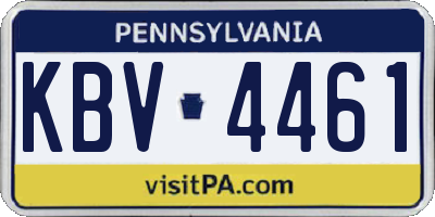 PA license plate KBV4461