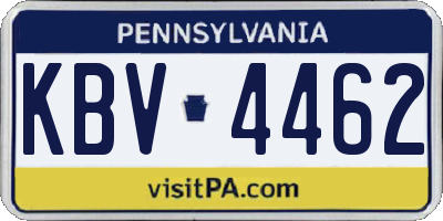 PA license plate KBV4462