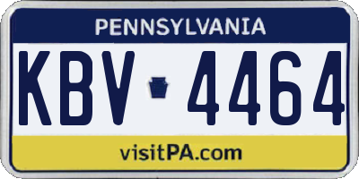 PA license plate KBV4464