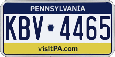 PA license plate KBV4465