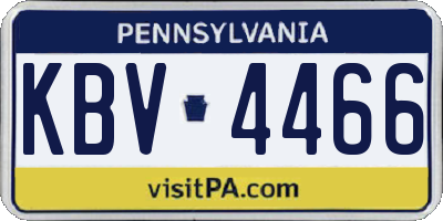 PA license plate KBV4466