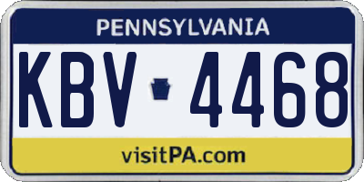 PA license plate KBV4468